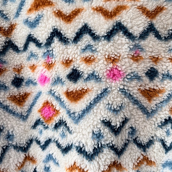 Eddie Bauer XXL Women Sherpa Fleece 1/4 Zip Aztec Geometric Pullover Sweatshirt - Picture 7 of 11